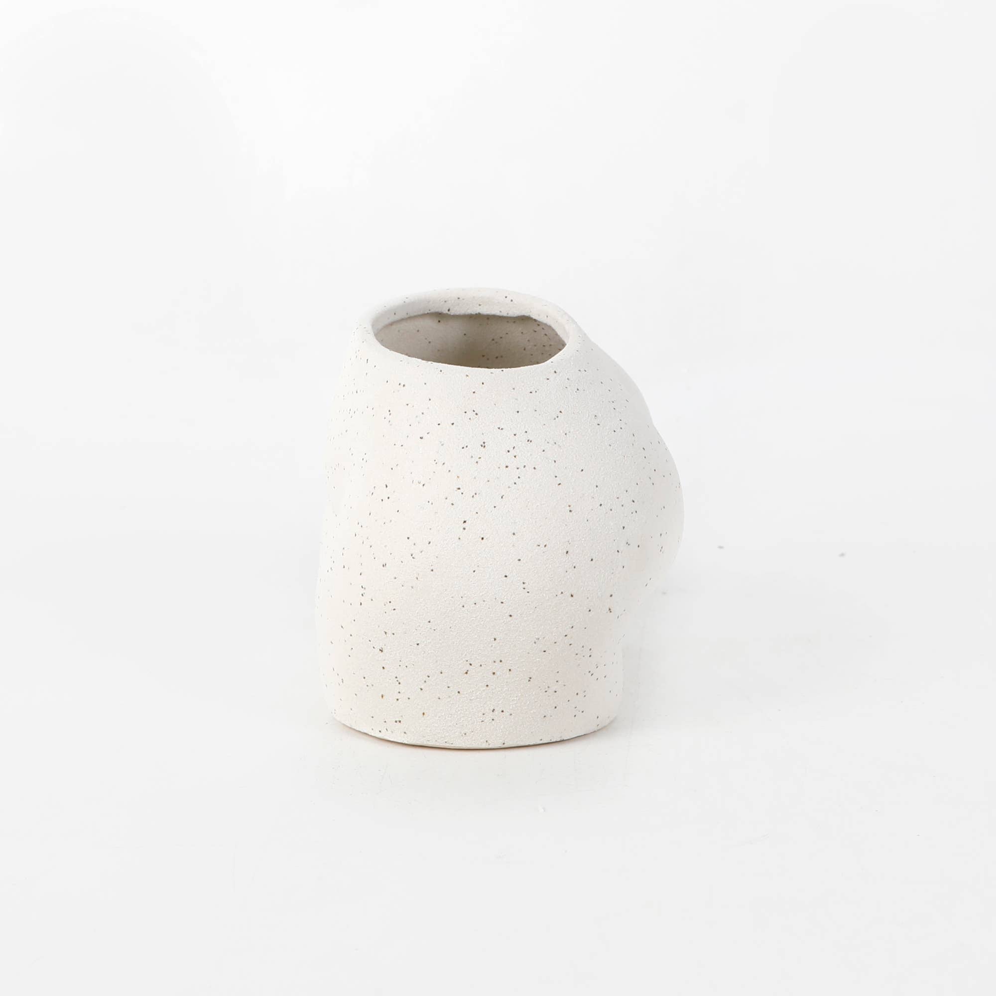 White Speckled Body-Shaped Ceramic Vase – 5.5”