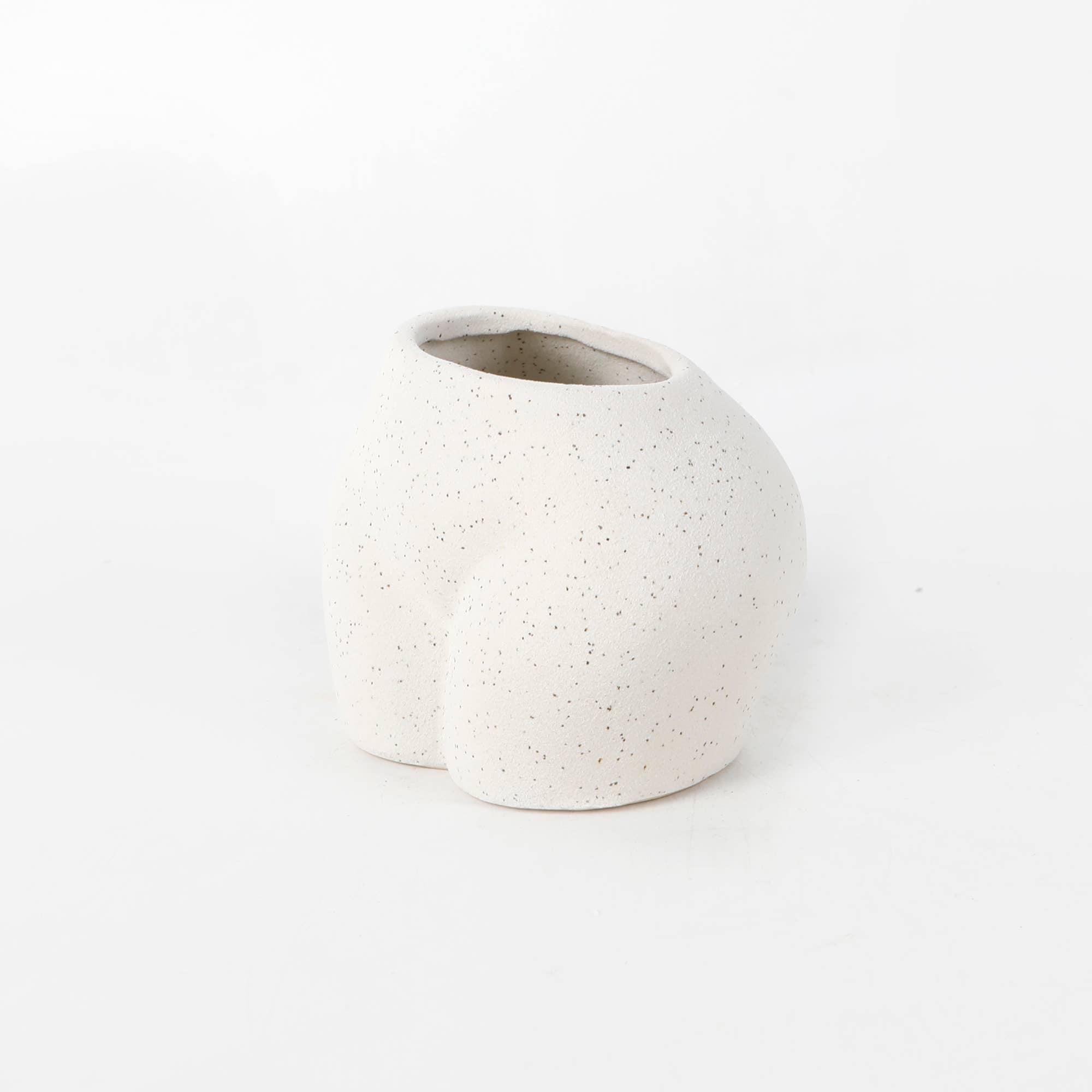 White Speckled Body-Shaped Ceramic Vase – 5.5”