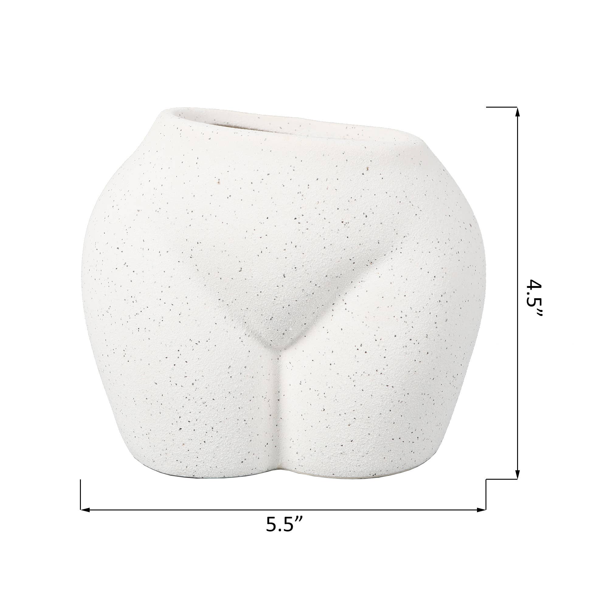 White Speckled Body-Shaped Ceramic Vase – 5.5”