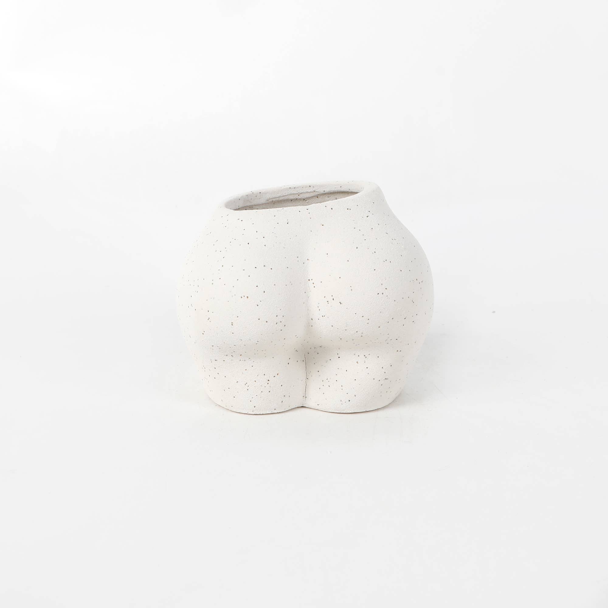 White Speckled Body-Shaped Ceramic Vase – 5.5”