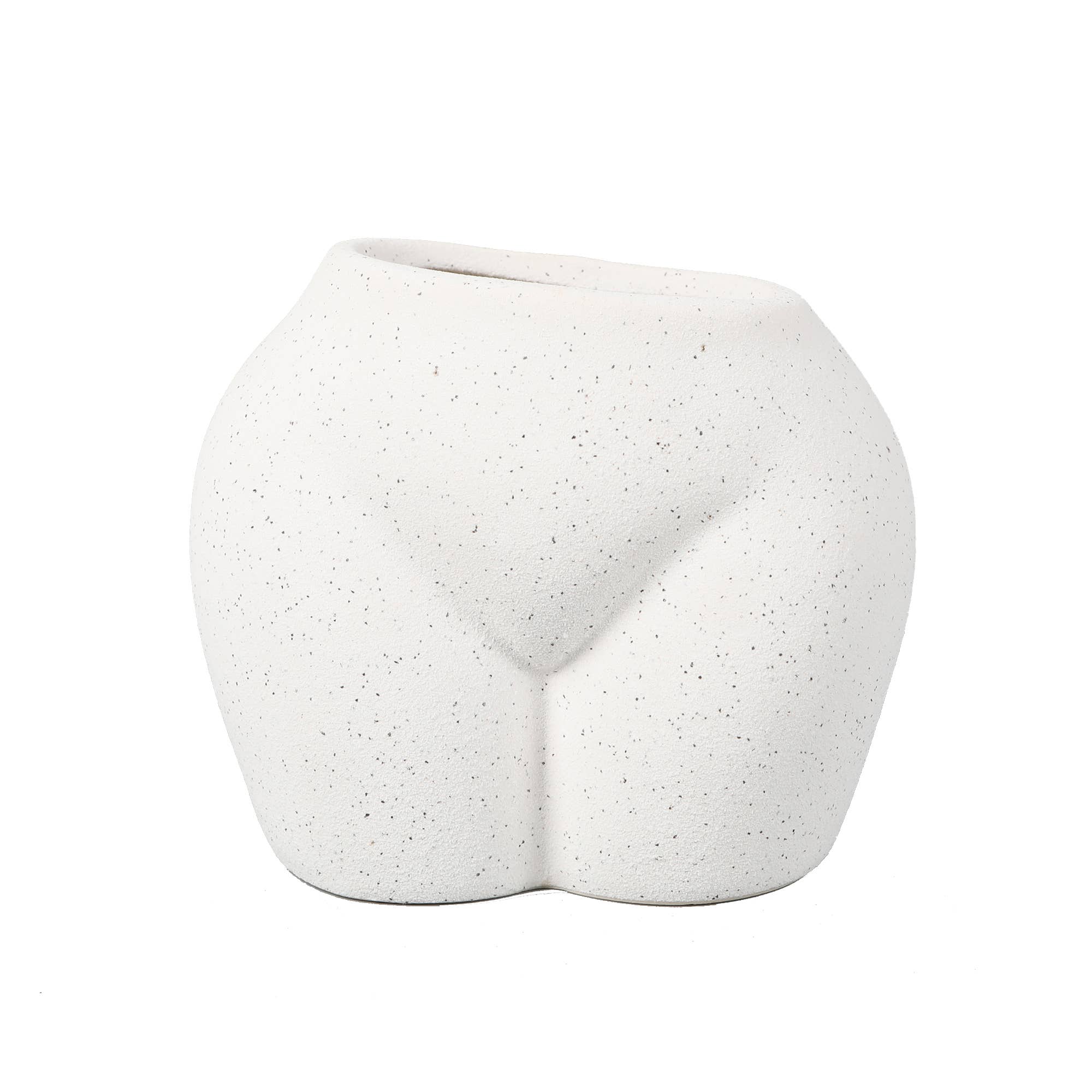 White Speckled Body-Shaped Ceramic Vase – 5.5”